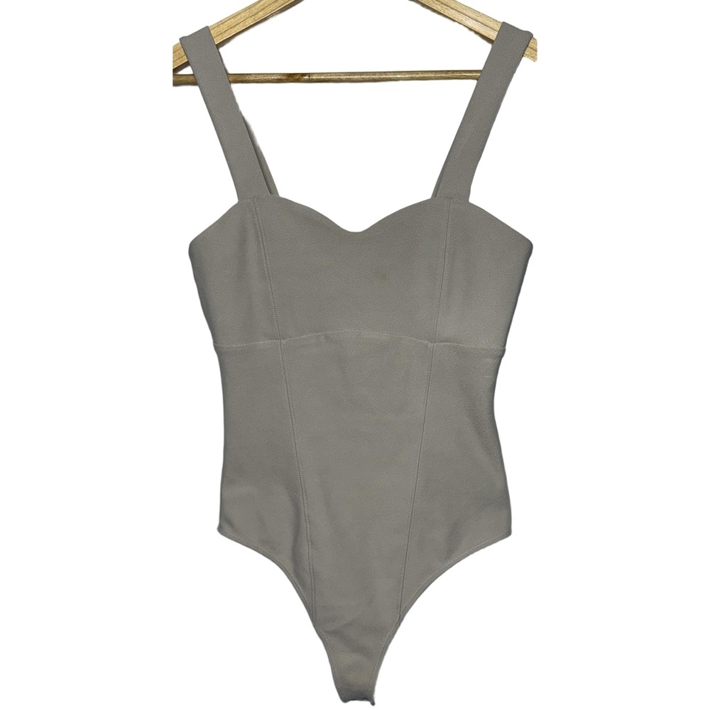 Abercrombie & Fitch Gray Sweetheart Sleeveless Tank Thong Bodysuit Top Size S
